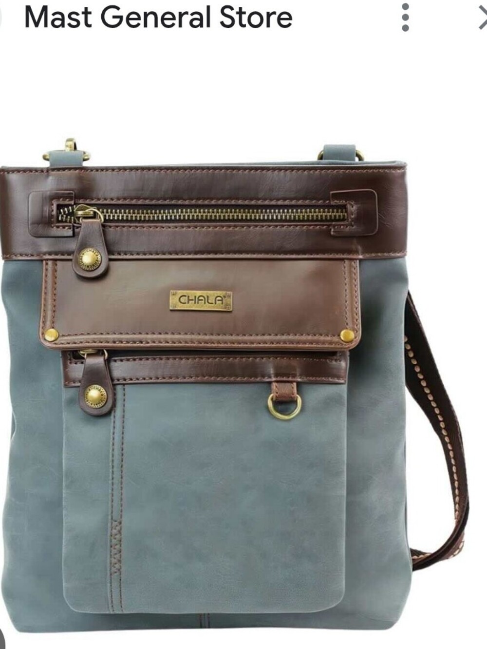 Chala Brown PU Logo Patch Crossbody 10x11